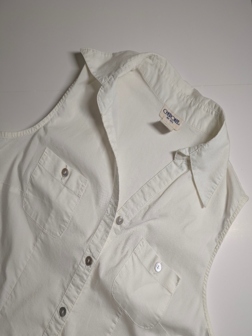 Cherokee White Khaki Midi Dress Size Medium Semi Formal Summer - Picture 4 of 14